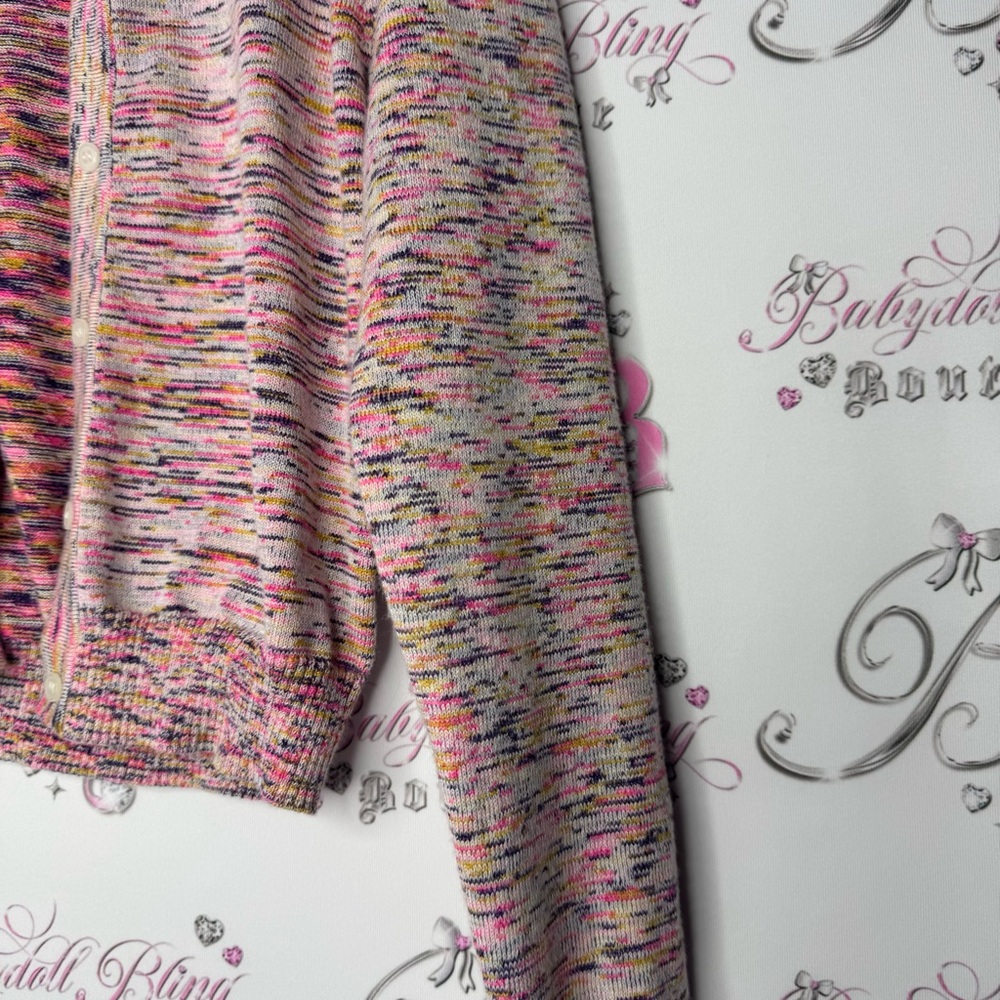 Greylin cardigan heathered rainbow 🌈 button up sweater pink soft stretchy BNWT - Picture 4 of 10